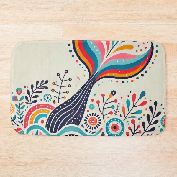 Item preview, Scandinavian Folk Art Rainbow Animals - Cute Colourful Whale Tail by heidiannemorris designed and sold by FOLK ART FUSION.