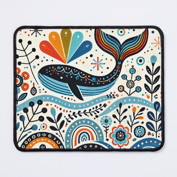 Item preview, Scandinavian Folk Art Rainbow Animals - Cute Colourful Whale Tail by heidiannemorris designed and sold by FOLK ART FUSION.