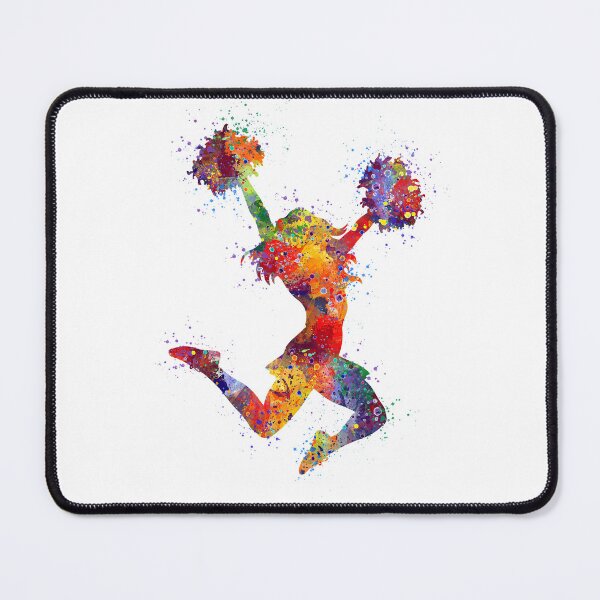 Artikelvorschau, Mädchen Cheerleader bunte Aquarellkunst entworfen und verkauft von LotusGifts.