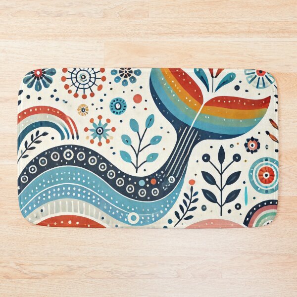 Item preview, Scandinavian Folk Art Rainbow Animals - Cute Colourful Whale Tail by heidiannemorris designed and sold by FOLK ART FUSION.