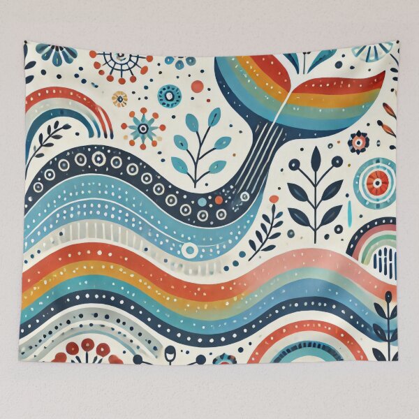 Item preview, Scandinavian Folk Art Rainbow Animals - Cute Colourful Whale Tail by heidiannemorris designed and sold by FOLK ART FUSION by heidiannemorris.