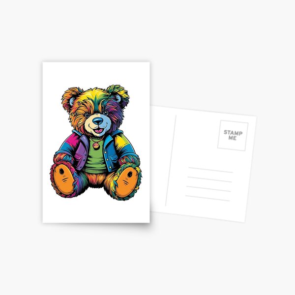 Item preview, Colourful Teddy Bear illustration  designed and sold by ShopTwentyFour.