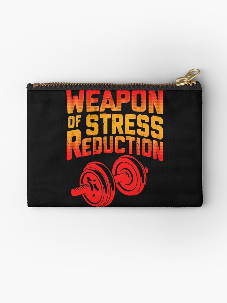 Funny Workout Quote Motivational Gym Fitness Weightlifting Zipper Pouch By Essetino