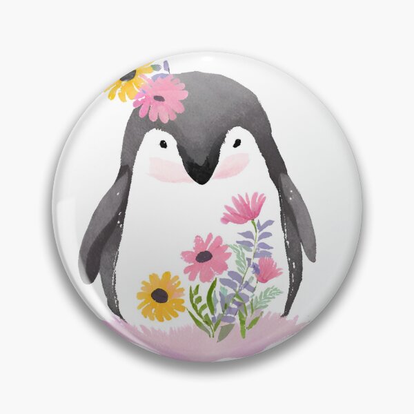 Item preview, Penguin with flowers designed and sold by Gioia-JJ.