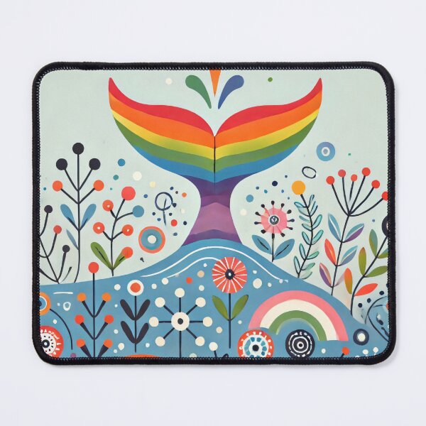 Item preview, Scandinavian Folk Art Rainbow Animals - Cute Colourful Whale Tail by heidiannemorris designed and sold by FOLK ART FUSION by heidiannemorris.