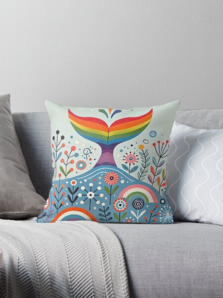 Artikel-Vorschau von Skandinavische Volkskunst-Regenbogentiere - süßer bunter Walschwanz von heidiannemorris, designt und verkauft von FOLK ART FUSION by heidiannemorris.