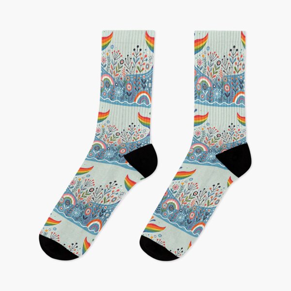 Item preview, Scandinavian Folk Art Rainbow Animals - Cute Colourful Whale Tail by heidiannemorris designed and sold by FOLK ART FUSION by heidiannemorris.