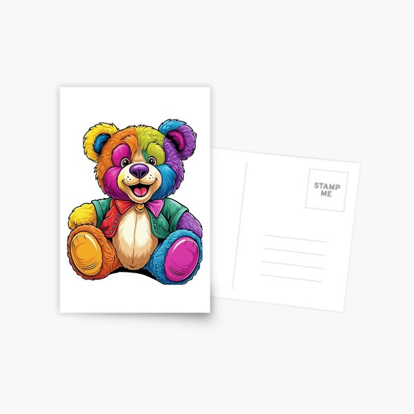 Item preview, Colourful Teddy Bear illustration  designed and sold by ShopTwentyFour.