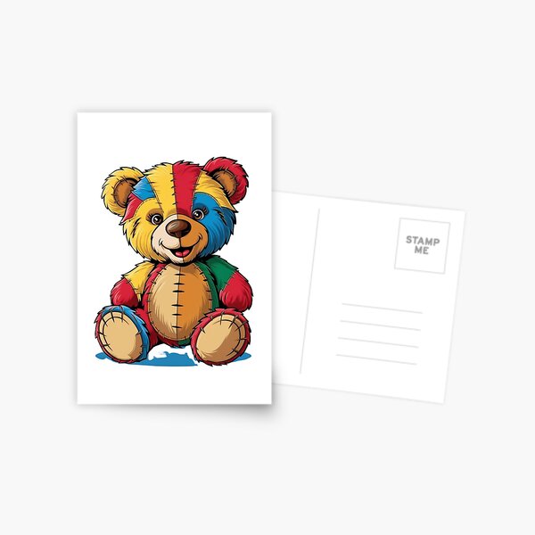 Item preview, Colourful Teddy Bear illustration  designed and sold by ShopTwentyFour.