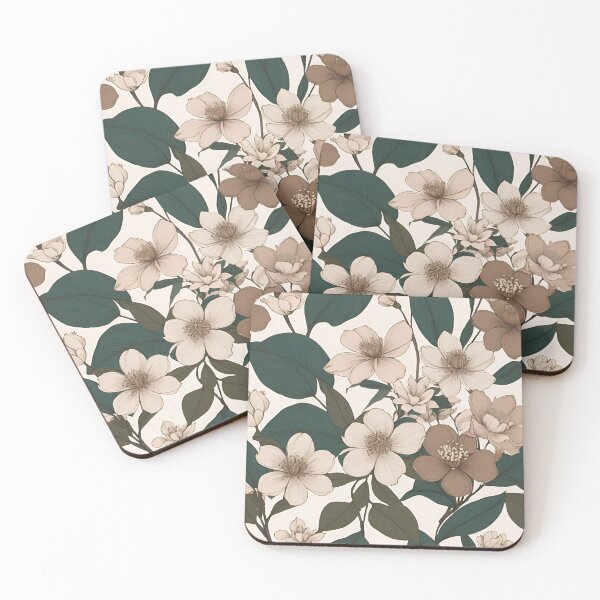 Item preview, Mocha Garden – Soft Floral Elegance designed and sold by Sghm.Shop.