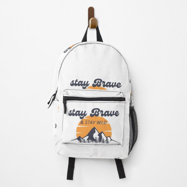 Item preview, Stay Brave Stay Wild - Mountain Adventure T-Shirt designed and sold by Thrivy.