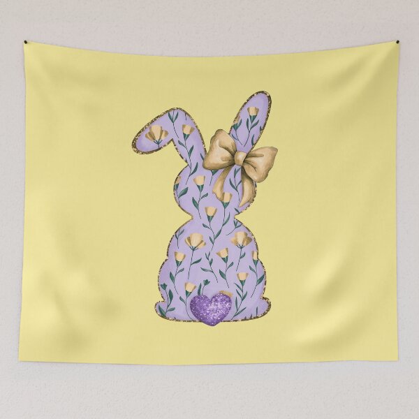 Item preview, Elegant Floral Bunny with Gold Accents designed and sold by Cristina Galerina.