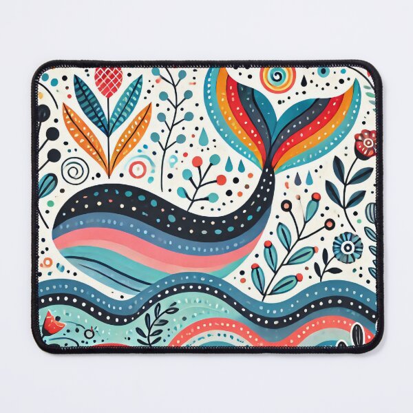 Item preview, Scandinavian Folk Art Rainbow Animals - Cute Colourful Whale Tail by heidiannemorris designed and sold by FOLK ART FUSION.