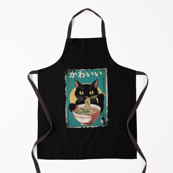 Artikelvorschau, Kawaii schwarze Katze Ramen süße japanische Nudelkunst Vintage Grafik entworfen und verkauft von Damcoc.