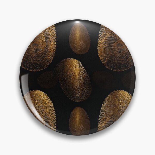 Item preview, Golden Acrylic Fingerprint on Black designed and sold by Glam-OOTD.