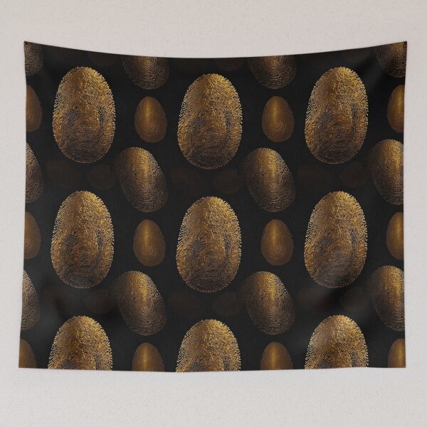 Item preview, Golden Acrylic Fingerprint on Black designed and sold by Glam-OOTD.