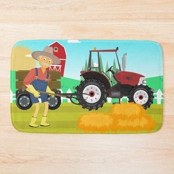 Item preview, Cartoon Farmer at Work – Farm Life Illustration designed and sold by TurboTrac.