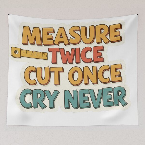 Item preview, Measure Twice, Cut Once, Cry Never designed and sold by FitEnvy.