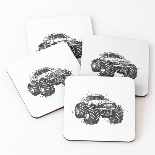 Item preview, Monster Truck Black and White Art Gift designed and sold by LotusGifts.