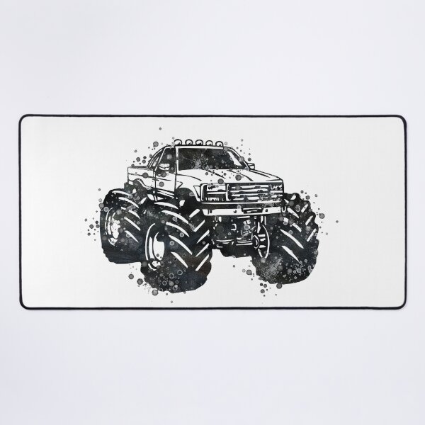 Item preview, Monster Truck Black and White Art Gift designed and sold by LotusGifts.