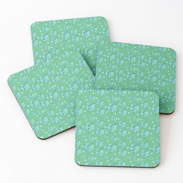 Item preview, Watercolor blue tropical leaves with polka dots designed and sold by Topmel.