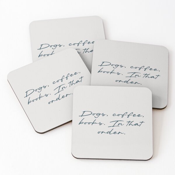 Item preview, Dogs, coffee, books. In that order. designed and sold by Ninjacatoff.