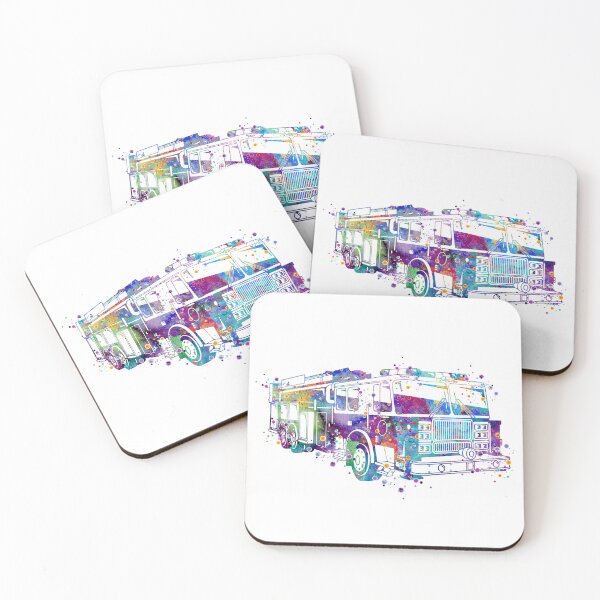 Item preview, Fire Truck Emergency Watercolor Art Gift designed and sold by LotusGifts.