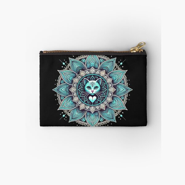Item preview, Turquoise Cat Mandala Art designed and sold by Desireehaz.