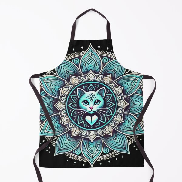 Item preview, Turquoise Cat Mandala Art designed and sold by Desireehaz.