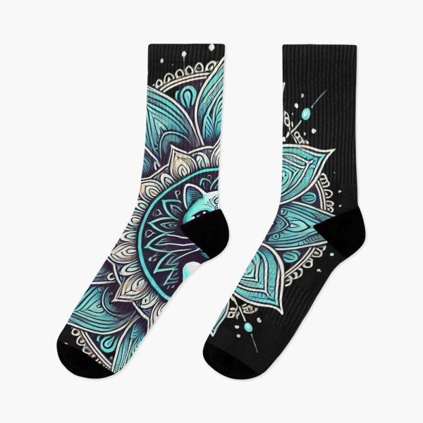 Item preview, Turquoise Cat Mandala Art designed and sold by Desireehaz.
