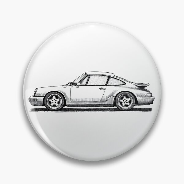 Item preview, Porsche 911 993 Turbo Ink Sketch Illustration designed and sold by blackdogshop.