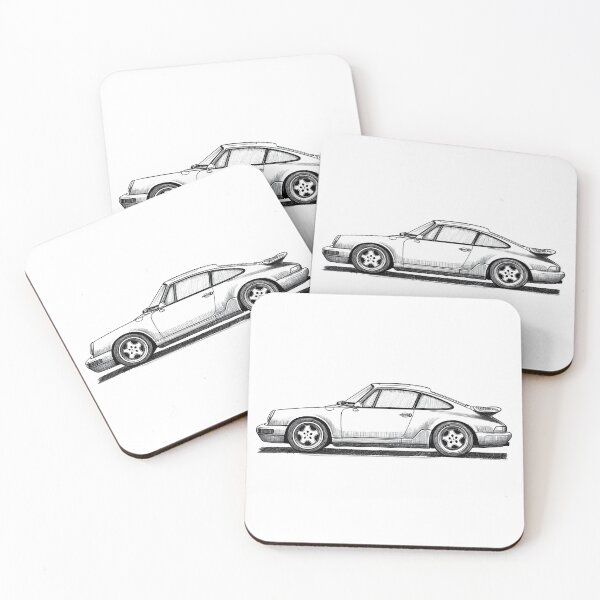 Item preview, Porsche 911 993 Turbo Ink Sketch Illustration designed and sold by blackdogshop.
