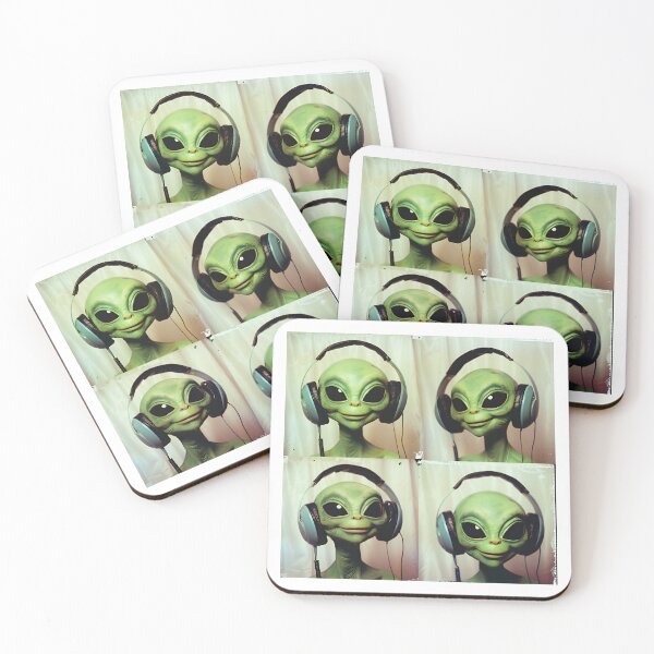 Item preview, Alien Wearing Headphones designed and sold by RockFireMerch.