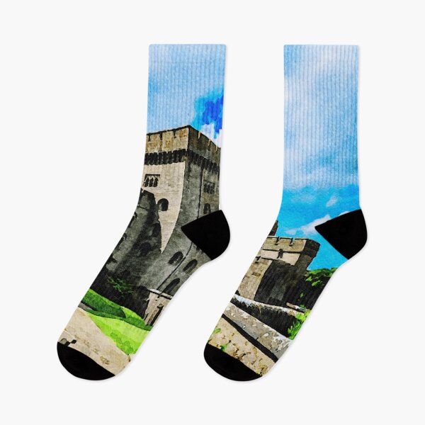 Item preview, Watercolor painting of a historic castle in the Cotswolds, England designed and sold by GestaltImagery.