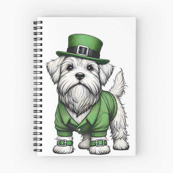 Aperçu de l'œuvre Motif de la Saint-Patrick avec un chiot porte-bonheur créée et vendue par TSQ.