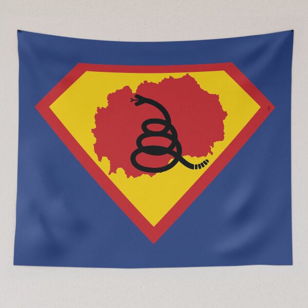 Item preview, NORTH MACEDONIA SHIELD - Freedom Is The Superpower - Modern Gadsden Snake Flag - Dont Tread On Me SUPERHERO design designed and sold by pelagio.
