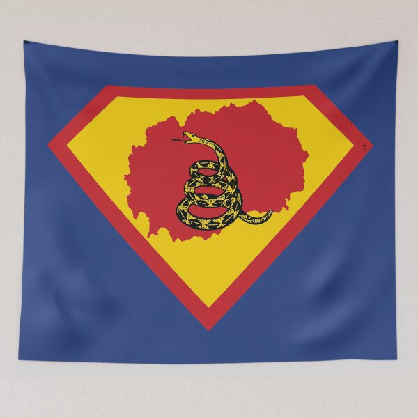 Item preview, NORTH MACEDONIA SHIELD - Freedom Is The Superpower - Gadsden Snake Flag - Dont Tread On Me SUPERHERO  design designed and sold by pelagio.