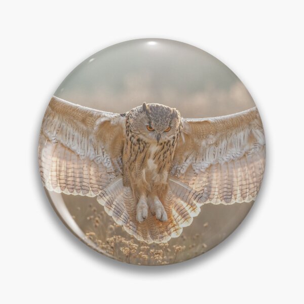 Item preview, Eagle Owl flying over autumn meadow designed and sold by Grang Art Artistic Designs.