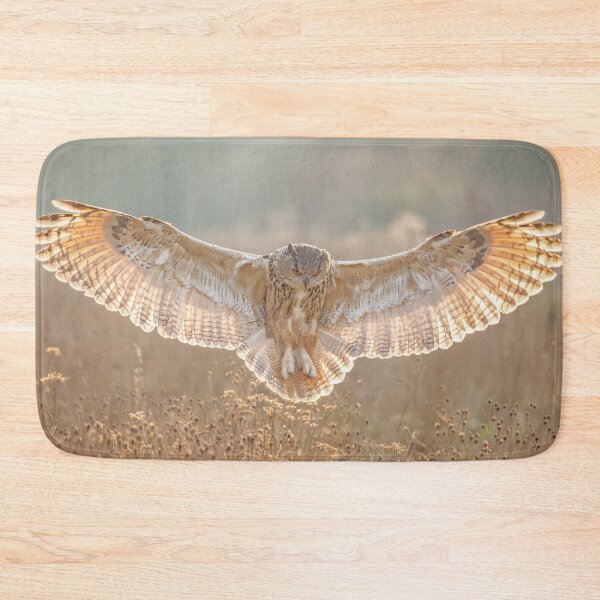 Item preview, Eagle Owl flying over autumn meadow designed and sold by Grang Art Artistic Designs.