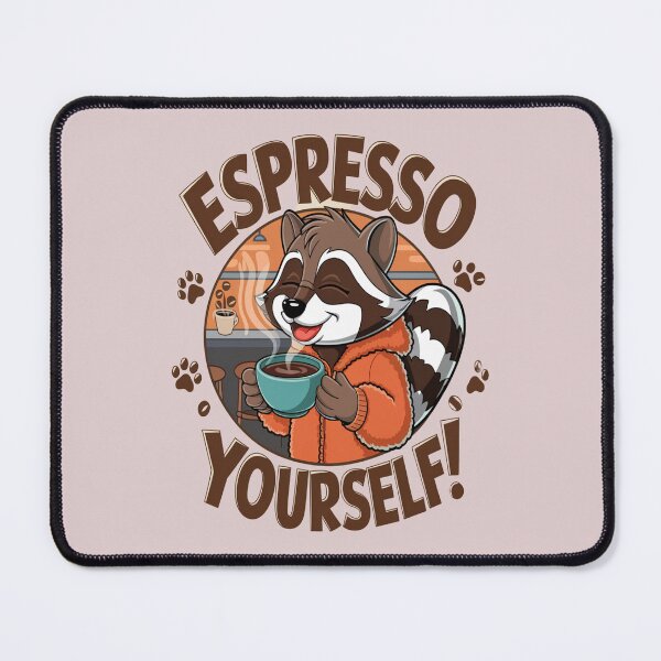 Item preview, Espresso Yourself – Cute Raccoon Coffee Lover Design designed and sold by Petpixy.