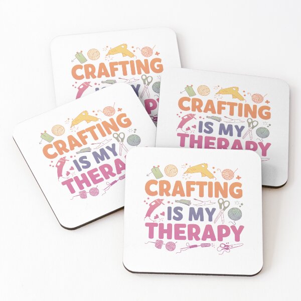 Item preview, Crafting Is My Therapy- pink designed and sold by FitEnvy.