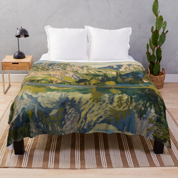 Aperçu de l'œuvre Peinture de campagne française | Scène de montagne dans le style de Monet et Van Gogh créée et vendue par CARRAANN.