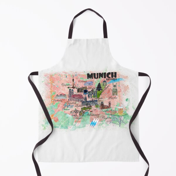 Item preview, Munich Bavaria Illustrated Travel Map with Main Roads, Landmarks and Highlights designed and sold by artshop77.