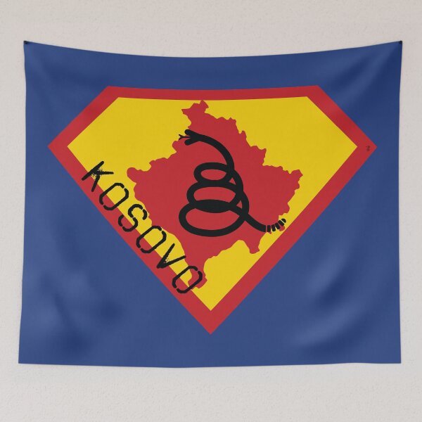Item preview, KOSOVO SHIELD - Freedom Is The Superpower - Modern Gadsden Snake Flag - Dont Tread On Me SUPERHERO spellout design designed and sold by pelagio.