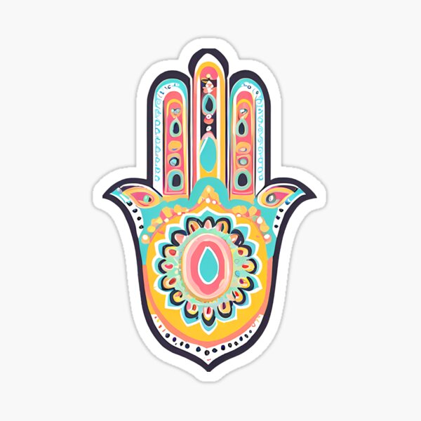 Hamsa Hand Colourful Symbol Sticker