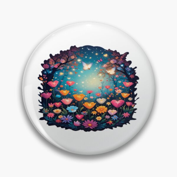 Item preview, Enchanting Love Garden with Glowing Flowers, Butterflies, and Celestial Night Magic designed and sold by KreaDesignOne.