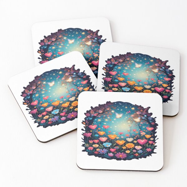 Item preview, Enchanting Love Garden with Glowing Flowers, Butterflies, and Celestial Night Magic designed and sold by KreaDesignOne.