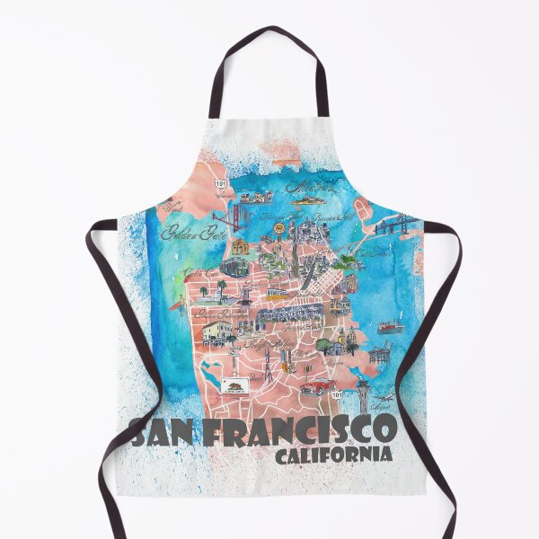 Item preview, San Francisco Illustrated Travel Map with Main Roads, Landmarks and Highlights designed and sold by artshop77.
