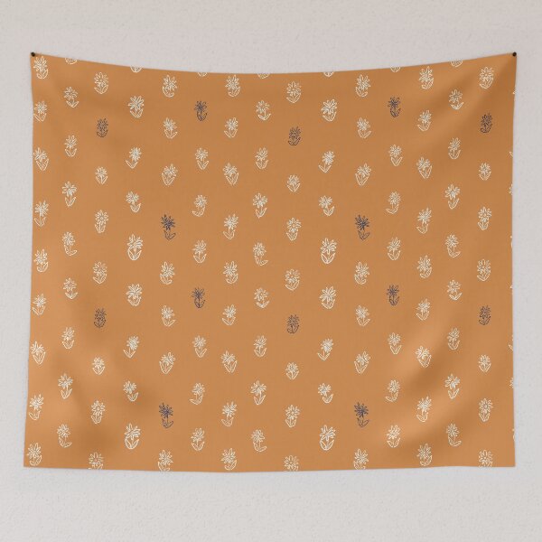 Item preview, Simple flowers on dusty orange designed and sold by KOUZZA.