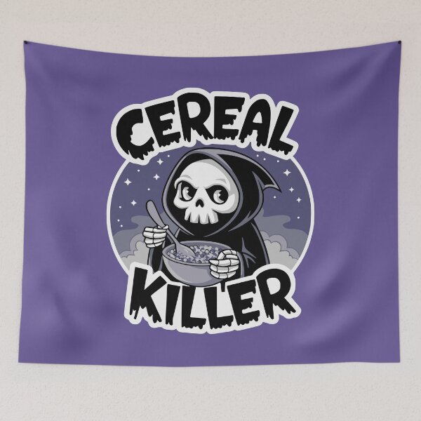 Item preview, Cereal Killer! Funny Grim Reaper Food Pun designed and sold by PMCreative.